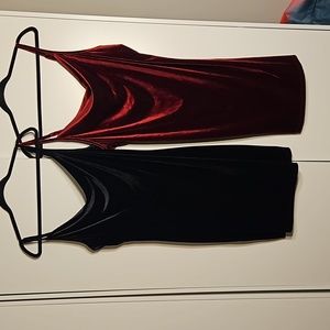 Two Soly Hux Velvet Dresses (Bundle), Black & Burgandy, Sz XXL plus(18/20)